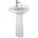 Cera Counsel Round Bowl Wash Basin with Pedestal in White Colour